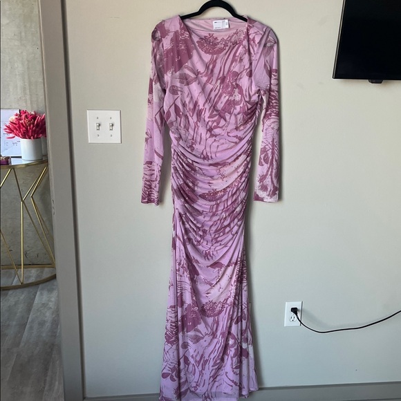 ASOS Dresses & Skirts - Elegant Pink/Purple Floral Long Sleeve Dress